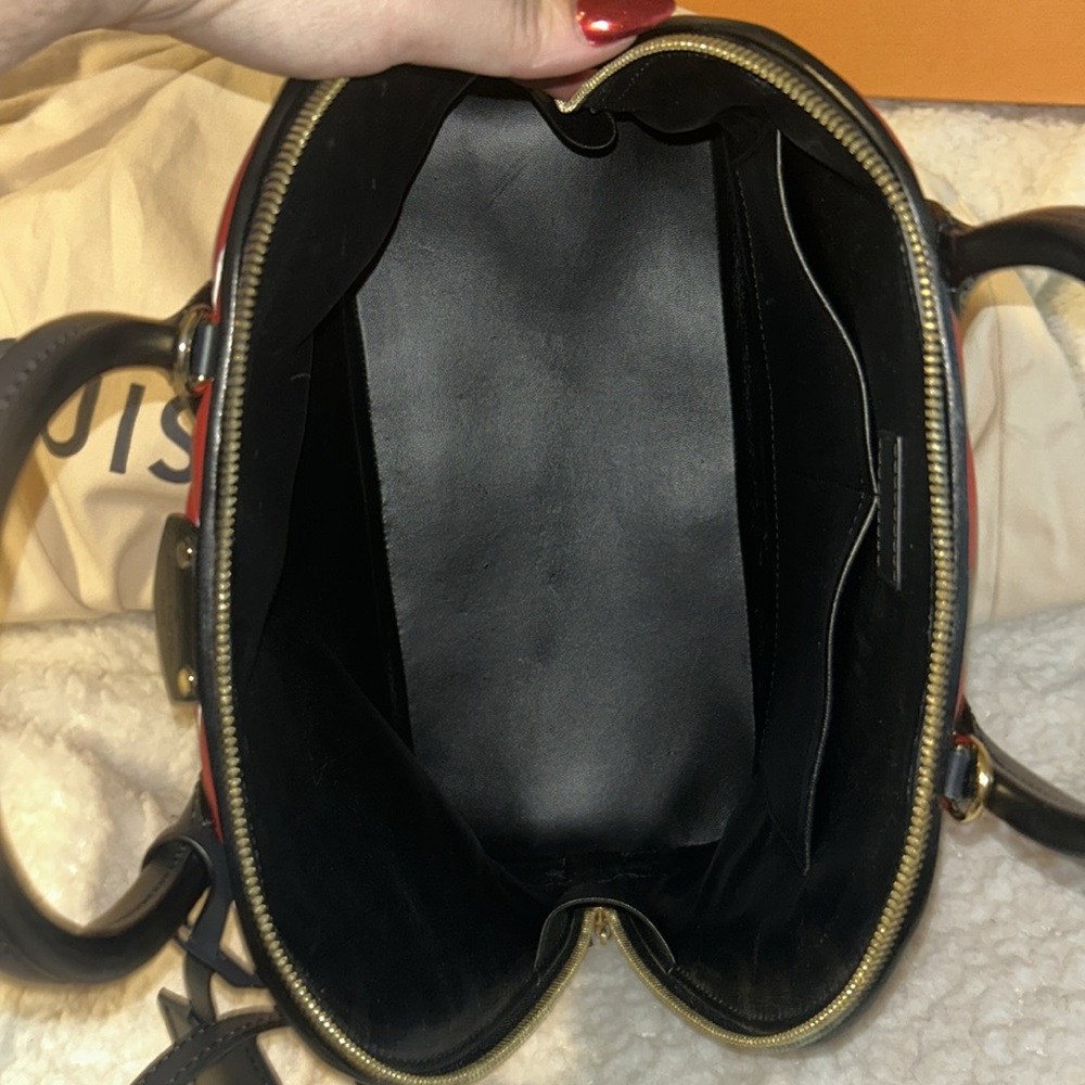 Louis Vuitton Malletage Alma PM Rouge Like NEW - Picture 9 of 9
